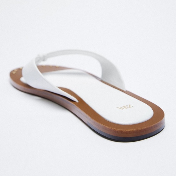 White Leather Sandals with stud detailing - Picture 4 of 7